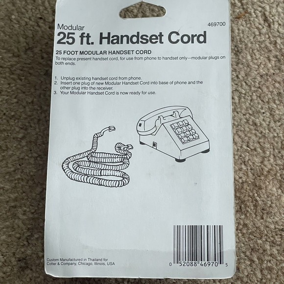Telephone Cord Master Electrician Coiled Vintage 25-Ft Modular Tan Brown Phone - Picture 2 of 3